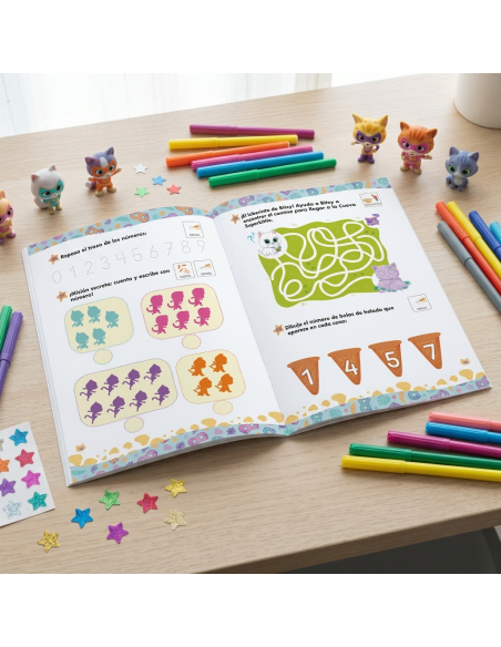 Cuaderno Vacaciones Superkitties | Cuaderno Verano 3-5 años - Editorial GEU