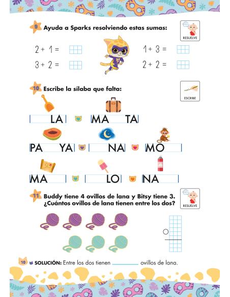 Cuaderno Vacaciones Superkitties | Cuaderno Verano 3-5 años - Editorial GEU