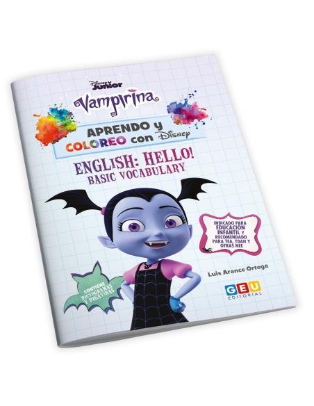 Aprendo y coloreo con Disney. Vampirina. English: Hello! Basic vocabulary Aprendo y coloreo con Disney. Vampirina. English: Hello! Basic vocabulary