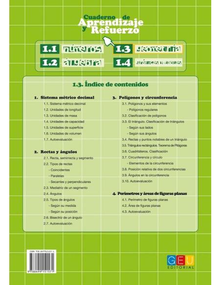 Cuaderno de aprendizaje y refuerzo 1.3: Geometría