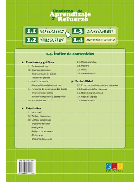 Cuaderno de aprendizaje y refuerzo 1.4: Gráficas y tablas