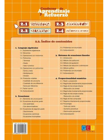 Cuaderno de aprendizaje y refuerzo 2.2: Álgebra