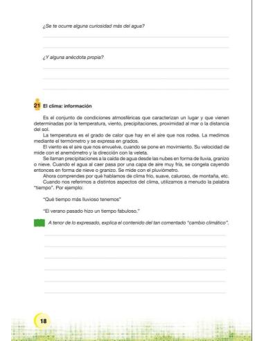 Palabras. Expresión y vocabulario · Nivel 1. Cuaderno 7: Agua, paisaje y clima