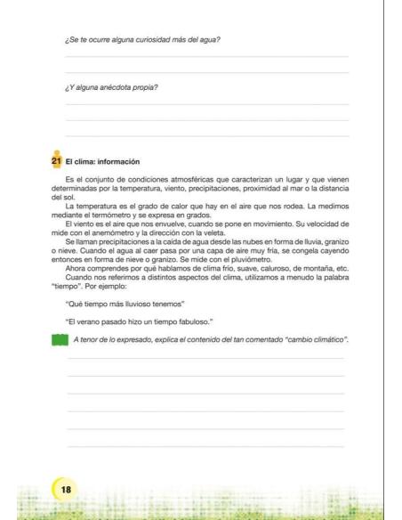 Palabras. Expresión y vocabulario · Nivel 1. Cuaderno 7: Agua, paisaje y clima