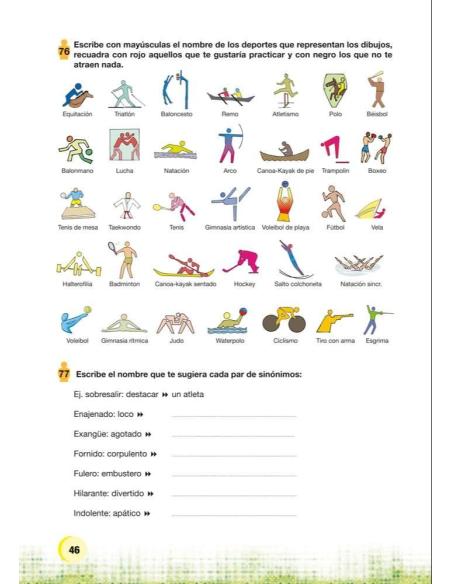 Palabras. Expresión y vocabulario · Nivel 1. Cuaderno 8: Deporte y juego Palabras. Expresión y vocabulario · Nivel 1. Cuaderno 8: Deporte y juego