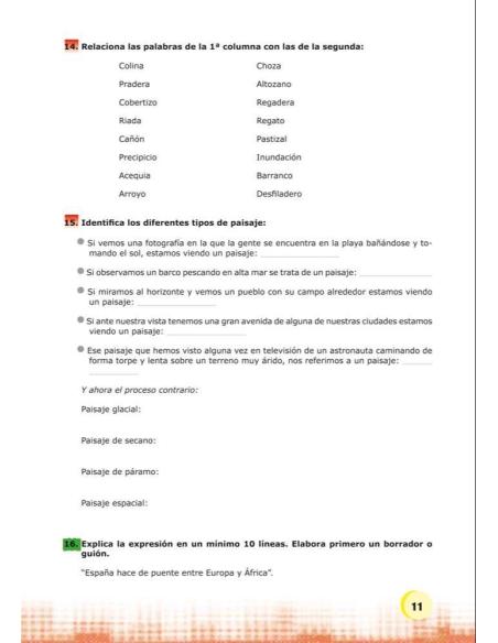 Palabras. Expresión y vocabulario · Nivel 2. Cuaderno 7: Agua, paisaje y clima Palabras. Expresión y vocabulario · Nivel 2. Cuaderno 7: Agua, paisaje y clima