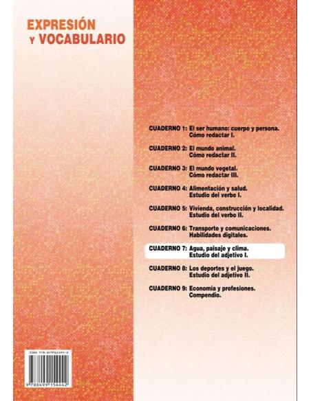 Palabras. Expresión y vocabulario · Nivel 2. Cuaderno 7: Agua, paisaje y clima Palabras. Expresión y vocabulario · Nivel 2. Cuaderno 7: Agua, paisaje y clima
