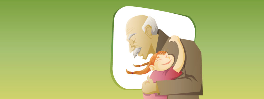 Abrazo abuelo y nieta