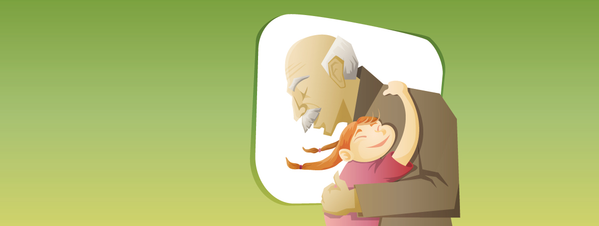 Abrazo abuelo y nieta