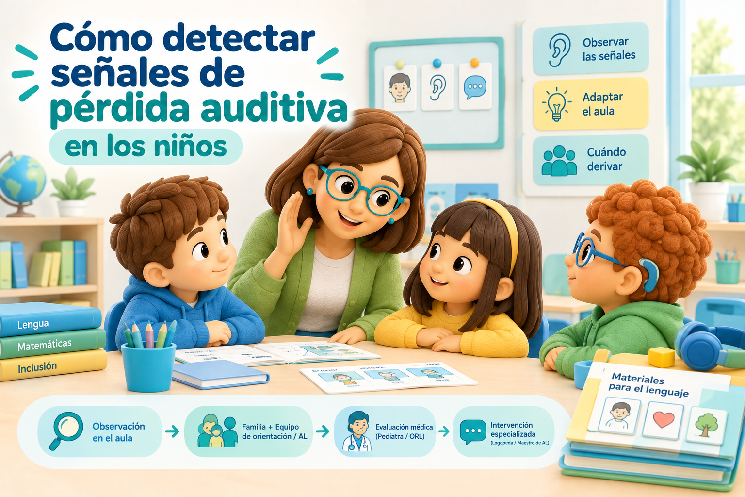 Cómo detectar señales de pérdida auditiva en niños, adaptar el aula y cuándo derivar